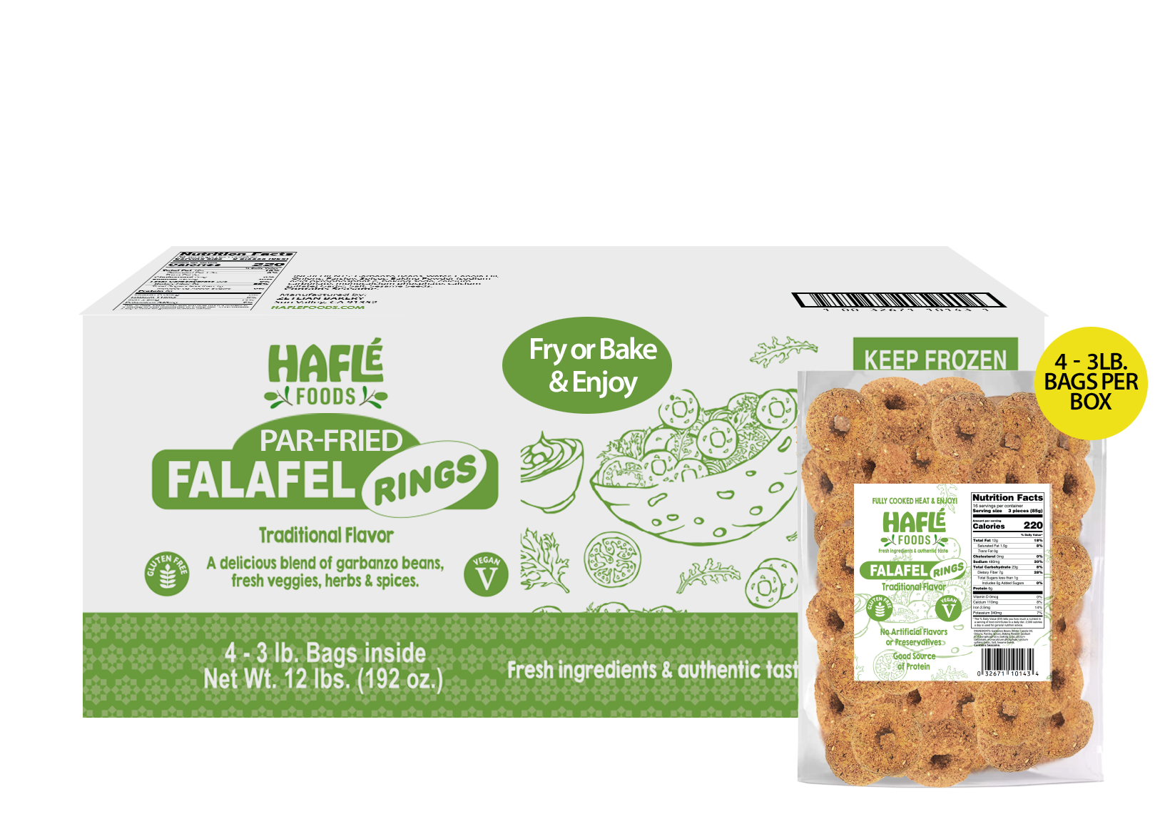 Par-Fried Falafel rings